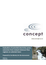 cover for evaluation of potenital electricity sector outcomes from revised minimum flow regimes on selected rivers