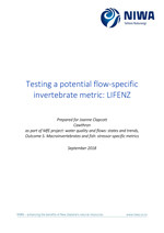 testing potential flow specific invertebrate metric cover web